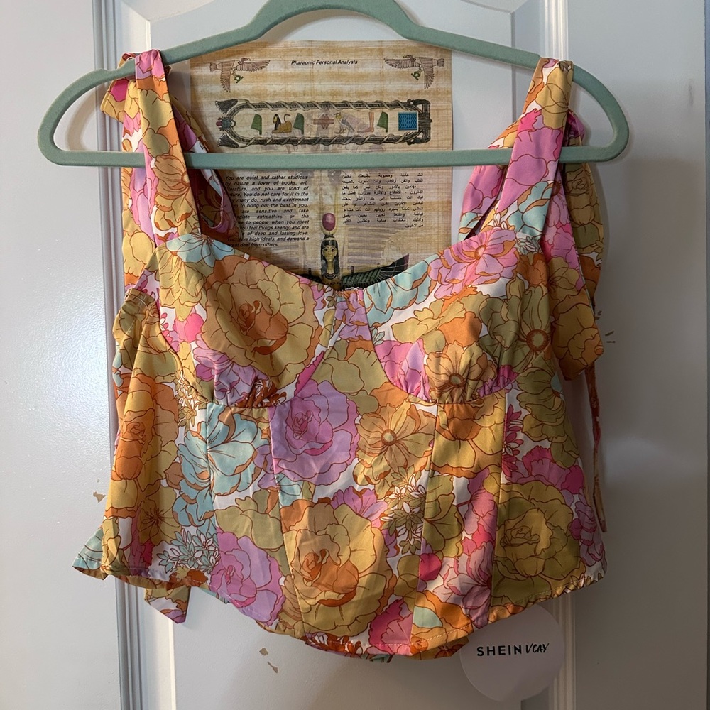 Crop Corset Floral Top